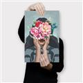 Picture of Girl with bouquet of flowers II _GroupedProduct_Rectangle_Portrait_Canvas_