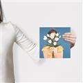 Picture of Girl with bouquet of flowers _GroupedProduct_Square_Canvas_