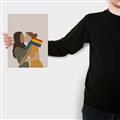 Picture of Two girls with rainbow flag _GroupedProduct_Rectangle_Portrait_Canvas_