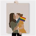 Picture of Two girls with rainbow flag _GroupedProduct_Rectangle_Portrait_Canvas_