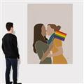 Picture of Two girls with rainbow flag _GroupedProduct_Rectangle_Portrait_Canvas_