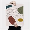 Picture of Line drawn Kiss I _GroupedProduct_Rectangle_Portrait_Canvas_
