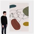Picture of Line drawn Kiss I _GroupedProduct_Rectangle_Portrait_Canvas_