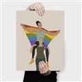 Picture of Two girls with rainbow flag II _GroupedProduct_Rectangle_Portrait_Canvas_