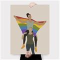 Picture of Two girls with rainbow flag II _GroupedProduct_Rectangle_Portrait_Canvas_