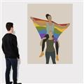 Picture of Two girls with rainbow flag II _GroupedProduct_Rectangle_Portrait_Canvas_