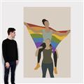 Picture of Two girls with rainbow flag II _GroupedProduct_Rectangle_Portrait_Canvas_