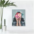 Picture of Girl with bouquet of flowers II _GroupedProduct_Rectangle_Portrait_Canvas_