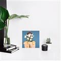 Picture of Girl with bouquet of flowers _GroupedProduct_Square_Canvas_