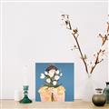 Picture of Girl with bouquet of flowers _GroupedProduct_Square_Canvas_