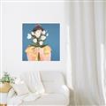 Picture of Girl with bouquet of flowers _GroupedProduct_Square_Canvas_