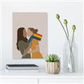 Picture of Two girls with rainbow flag _GroupedProduct_Rectangle_Portrait_Canvas_