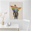 Picture of Two girls with rainbow flag II _GroupedProduct_Rectangle_Portrait_Canvas_