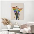 Picture of Two girls with rainbow flag II _GroupedProduct_Rectangle_Portrait_Canvas_