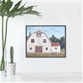 Picture of Red roof barn _GroupedProduct_Rectangle_Landscape_Canvas_Framed_