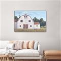 Picture of Red roof barn _GroupedProduct_Rectangle_Landscape_Canvas_Framed_
