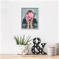 Picture of Girl with bouquet of flowers II _GroupedProduct_Rectangle_Portrait_Canvas_Framed_