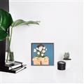 Picture of Girl with bouquet of flowers _GroupedProduct_Square_Canvas_Framed_