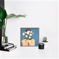 Picture of Girl with bouquet of flowers _GroupedProduct_Square_Canvas_Framed_