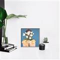 Picture of Girl with bouquet of flowers _GroupedProduct_Square_Canvas_Framed_
