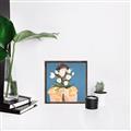 Picture of Girl with bouquet of flowers _GroupedProduct_Square_Canvas_Framed_