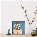 Picture of Girl with bouquet of flowers _GroupedProduct_Square_Canvas_Framed_
