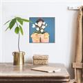 Picture of Girl with bouquet of flowers _GroupedProduct_Square_Canvas_Framed_