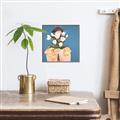 Picture of Girl with bouquet of flowers _GroupedProduct_Square_Canvas_Framed_