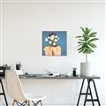 Picture of Girl with bouquet of flowers _GroupedProduct_Square_Canvas_Framed_