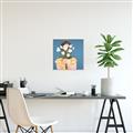 Picture of Girl with bouquet of flowers _GroupedProduct_Square_Canvas_Framed_