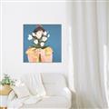 Picture of Girl with bouquet of flowers _GroupedProduct_Square_Canvas_Framed_