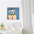 Picture of Girl with bouquet of flowers _GroupedProduct_Square_Canvas_Framed_