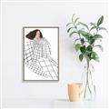 Picture of Lady Checks I _GroupedProduct_Rectangle_Portrait_Canvas_Framed_