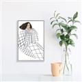 Picture of Lady Checks I _GroupedProduct_Rectangle_Portrait_Canvas_Framed_