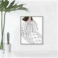 Picture of Lady Checks I _GroupedProduct_Rectangle_Portrait_Canvas_Framed_