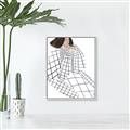 Picture of Lady Checks I _GroupedProduct_Rectangle_Portrait_Canvas_Framed_