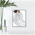 Picture of Lady Checks I _GroupedProduct_Rectangle_Portrait_Canvas_Framed_