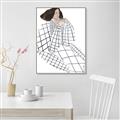 Picture of Lady Checks I _GroupedProduct_Rectangle_Portrait_Canvas_Framed_