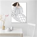 Picture of Lady Checks I _GroupedProduct_Rectangle_Portrait_Canvas_Framed_