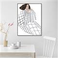Picture of Lady Checks I _GroupedProduct_Rectangle_Portrait_Canvas_Framed_