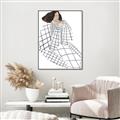 Picture of Lady Checks I _GroupedProduct_Rectangle_Portrait_Canvas_Framed_