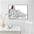 Picture of Lady Polka Dot _GroupedProduct_Rectangle_Landscape_Canvas_Framed_