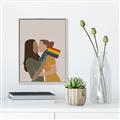 Picture of Two girls with rainbow flag _GroupedProduct_Rectangle_Portrait_Canvas_Framed_