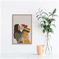 Picture of Two girls with rainbow flag _GroupedProduct_Rectangle_Portrait_Canvas_Framed_