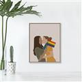 Picture of Two girls with rainbow flag _GroupedProduct_Rectangle_Portrait_Canvas_Framed_