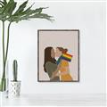 Picture of Two girls with rainbow flag _GroupedProduct_Rectangle_Portrait_Canvas_Framed_