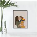 Picture of Two girls with rainbow flag _GroupedProduct_Rectangle_Portrait_Canvas_Framed_
