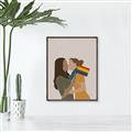 Picture of Two girls with rainbow flag _GroupedProduct_Rectangle_Portrait_Canvas_Framed_