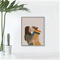 Picture of Two girls with rainbow flag _GroupedProduct_Rectangle_Portrait_Canvas_Framed_