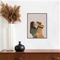 Picture of Two girls with rainbow flag _GroupedProduct_Rectangle_Portrait_Canvas_Framed_